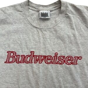 Vintage Budweiser Beer Gray Men’s T-Shirt Size‎ Large Single Stitched USA Made
